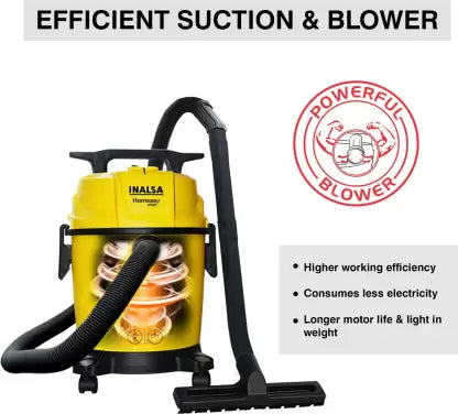 Inalsa Homeasy WD10 Wet & Dry Vacuum Cleaner with Anti-Bacterial Cleaning (Yellow) Inalsa Homeasy WD10 Wet & Dry Vacuum Cleaner with Anti-Bacterial Cleaning (Yellow)